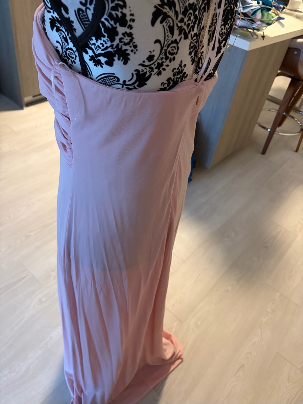 Mango Strapless Pink Ruched Maxi Dress - Picture 5 of 7